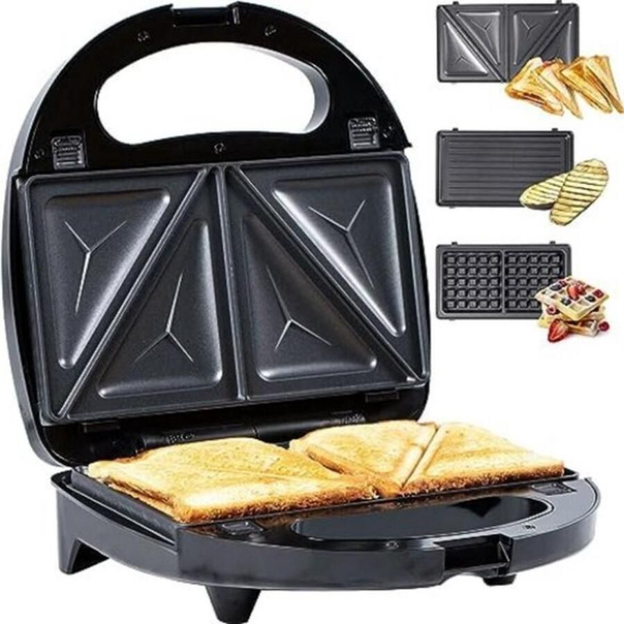 Wafelijzer met Verwisselbare Platen Wafelijzer met Uitneembare Platen Wafelijzer 3-in-1
