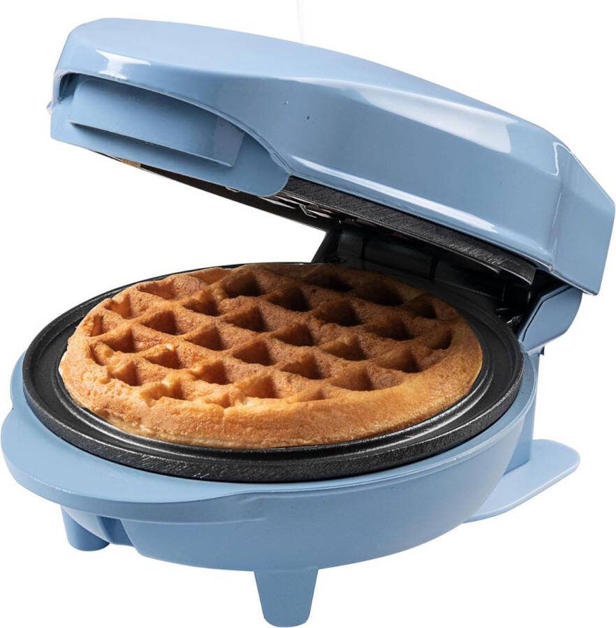 Wafelijzer Mini-wafelijzer Wafelmaker Antiaanbaklaag 550W Blauw