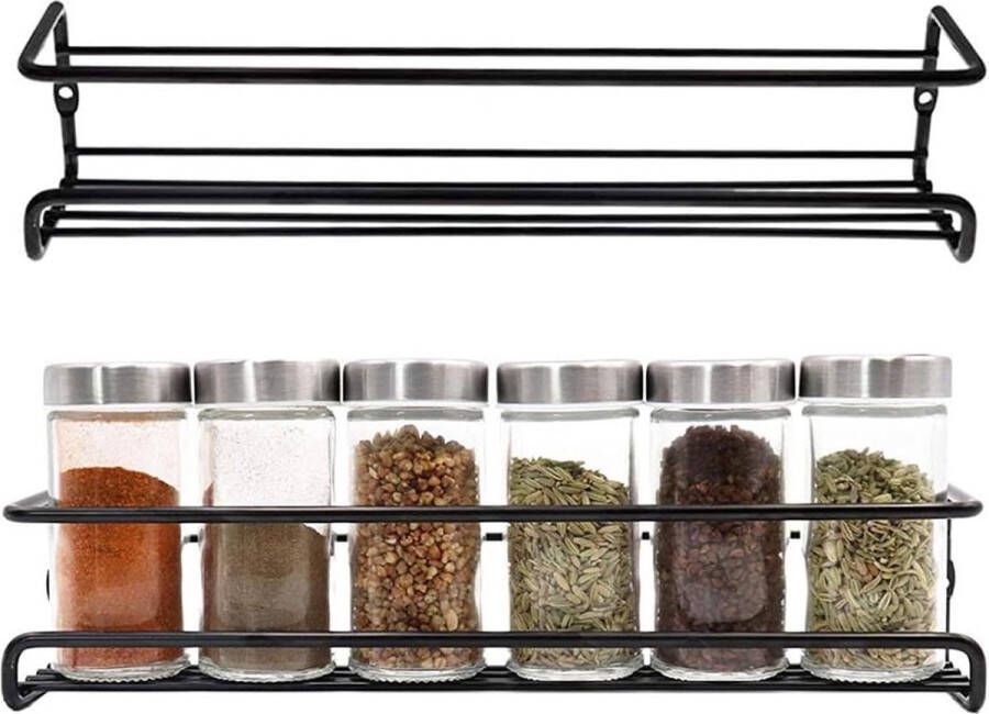 Wall Mounted Spice Rack Organizer for Cabinet Door Set of 4 Hanging Condiment Racks Flexible Seasoning Organizer for Kitchen Organization