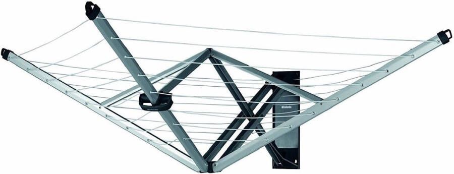 WallFix Droogrek 24m Inklapbaar en UV-bestendig Ruimtebesparend Metallic Grey 184 x 182 cm