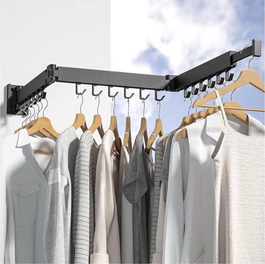 Wanddroogrek Inklapbaar Wall Drying Rack Wasdroogrek Hangend Bruin
