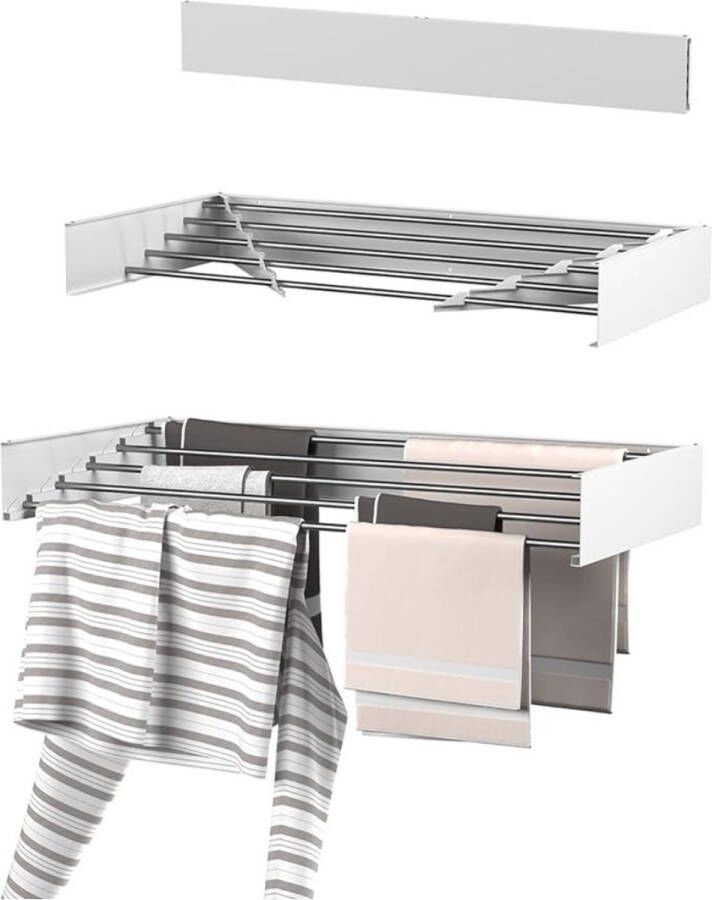 Wanddroogrek Inklapbaar Wall Drying Rack Wasdroogrek Hangend Wit