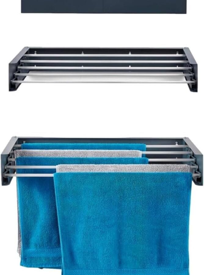Wanddroogrek Inklapbaar Wall Drying Rack Wasdroogrek Hangend Zwart