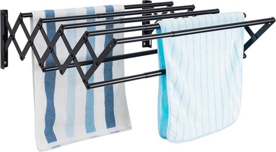 Wanddroogrek Uitschuifbaar Wall Drying Rack Wasdroogrek Hangend Zwart