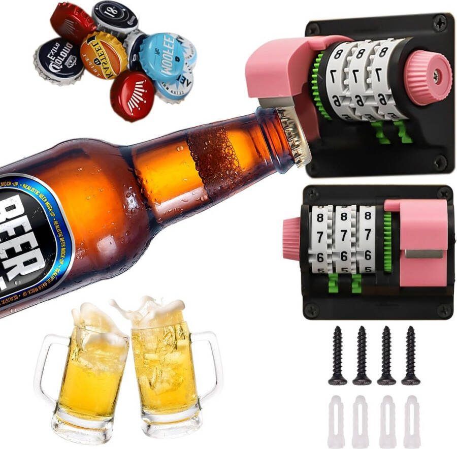 Wandflesopener met magneet: flesopener met nauwkeurige cijfers bierflesopener aan de muur gemonteerd met montageschroeven voor bars feest cabine cadeaus voor mannen bierliefhebbers