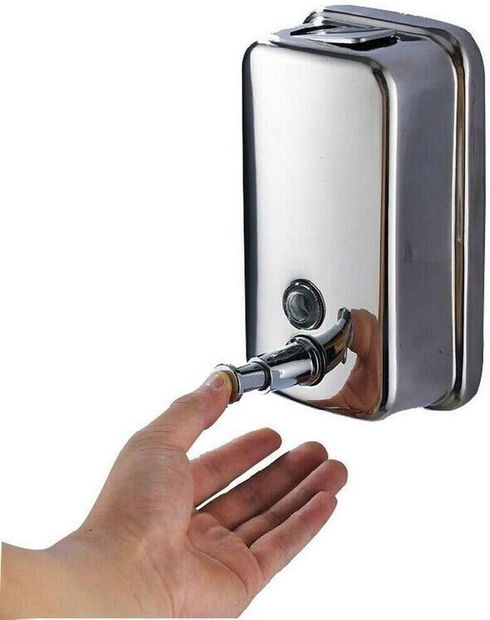 Wandgemonteerde zeepdispenser Roestvrij stalen wandgemonteerde zeepdispenser voor badkamer Nieuw superieur ontwerp met premium lekvrije pomp en anticorrosieve voering