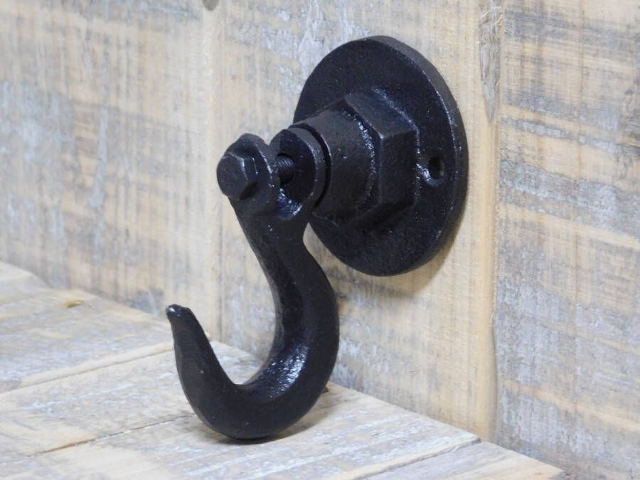 Wandhaak haak voor aan de wand of het plafond bloembak-hanger houder-zwart