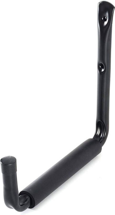 Wandhaken garage ladder haken opberghanger organizer voor kajaks ladder fiets kano klapstoelen montagehaakset met bekleding voor bescherming draagkracht 45 kg 6 stuks zwart grijs (zwart)