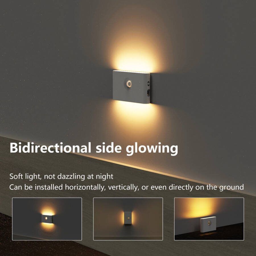 Wandlamp oplaadbaar Nachtlampje met bewegingssensor Led nachtlampje oplaadbaar USB-nachtlampje voor kinderen met 3 modi (auto aan uit) 2700 K warmwit nachtlamp voor slaapkamer trappenhuis badkamer kast hal