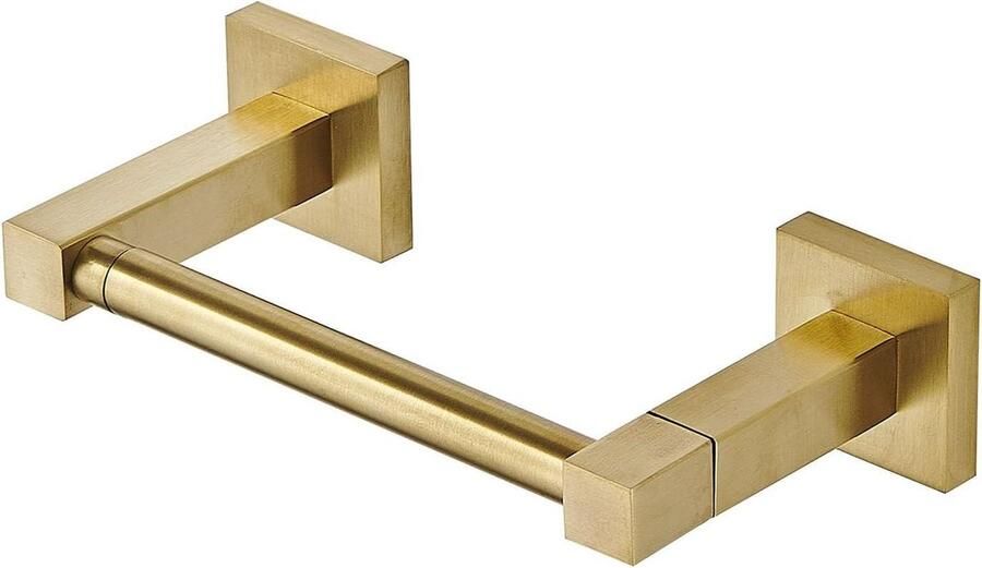 Wandmontage Toiletrolhouder Geborsteld Goud Dubbele Post Draaiend Vierkant Aluminium Stand Badkamer Accessoires