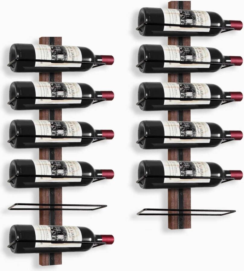 Wandmontage wijnrek voor 12 wijnflessen houten wijnhouder voor muur in keuken eetkamer bar Wine Rack