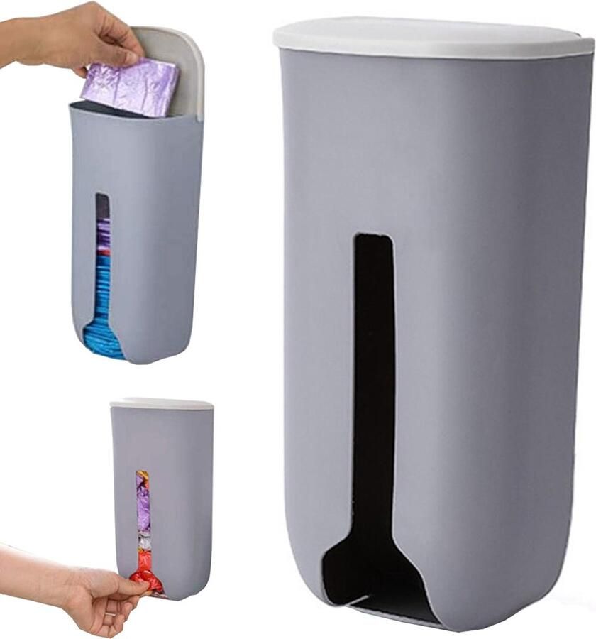 Wandopbergdoos voor Wegwerptassen – Keuken Organizer Grijs
