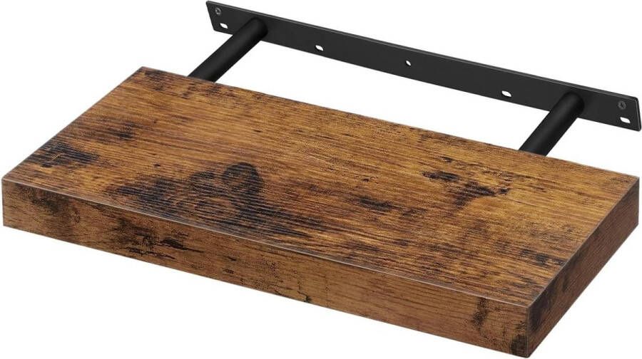 Wandrek voor boeken en decoratie drijvend 40 x 20 x 38 cm vintage bruin LWS24BX Opbergrek