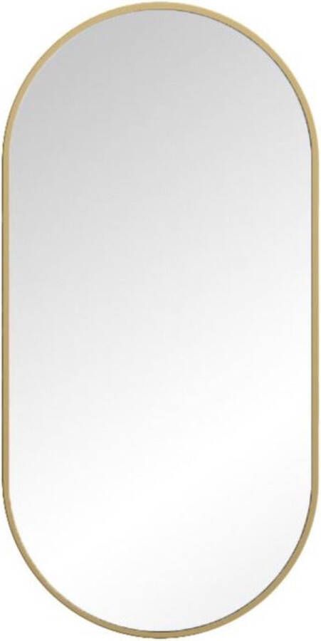 CASA DI ELTURO Wandspiegel Metaal Ovaal Goudkleurige lijst L50 x B25 cm