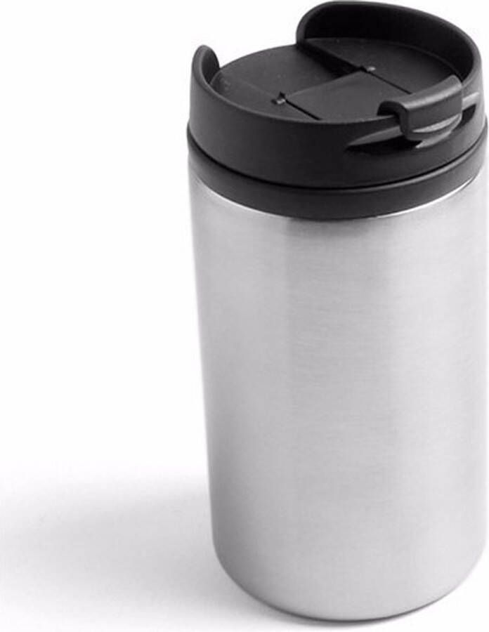 Merkloos Sans marque Warmhoudbeker warm houd beker metallic staal grijs 320 ml RVS Isoleerbeker thermosbekers voor onderweg