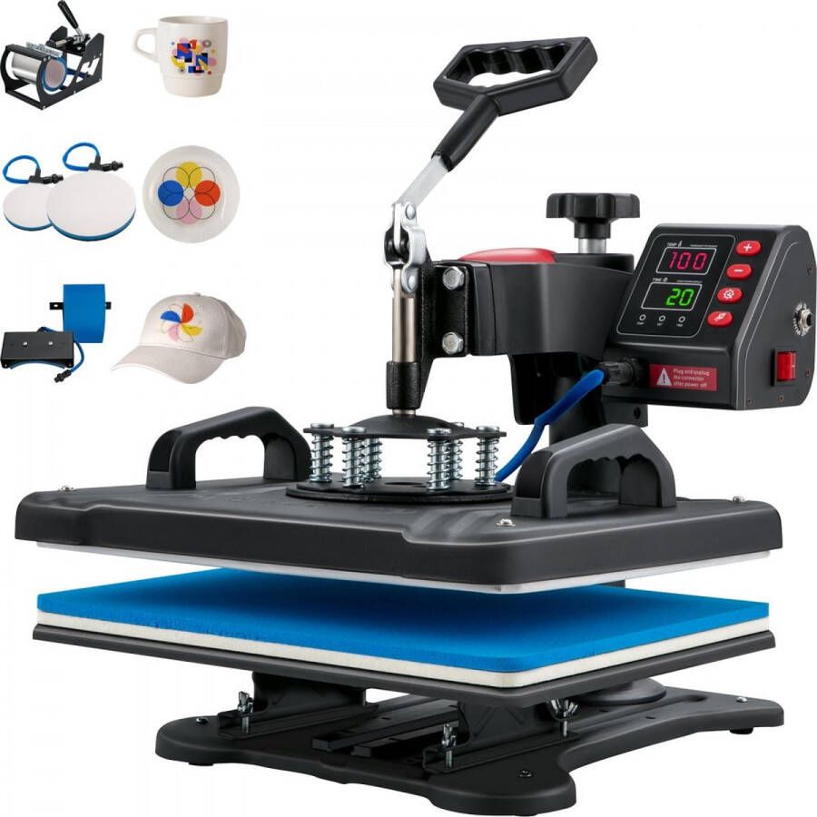 Warmte Persmachine Hittepers warmtepers transferpers 29x38cm drukmachine sublimatiedruk 1250W