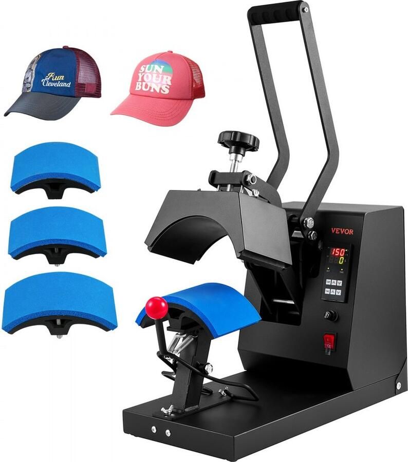 Warmte Persmachine Transferpers Cap hittepers 21.5x10cm 4 verwarmingskussens sublimatie transfer