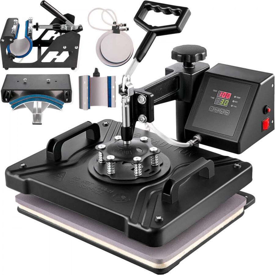 Warmte Persmachine Transferpers Hittepers 6in1 Digitaal T-shirt Warmtepers Transfer Afdrukken Diy Printer Hoed Eenvoudige bediening