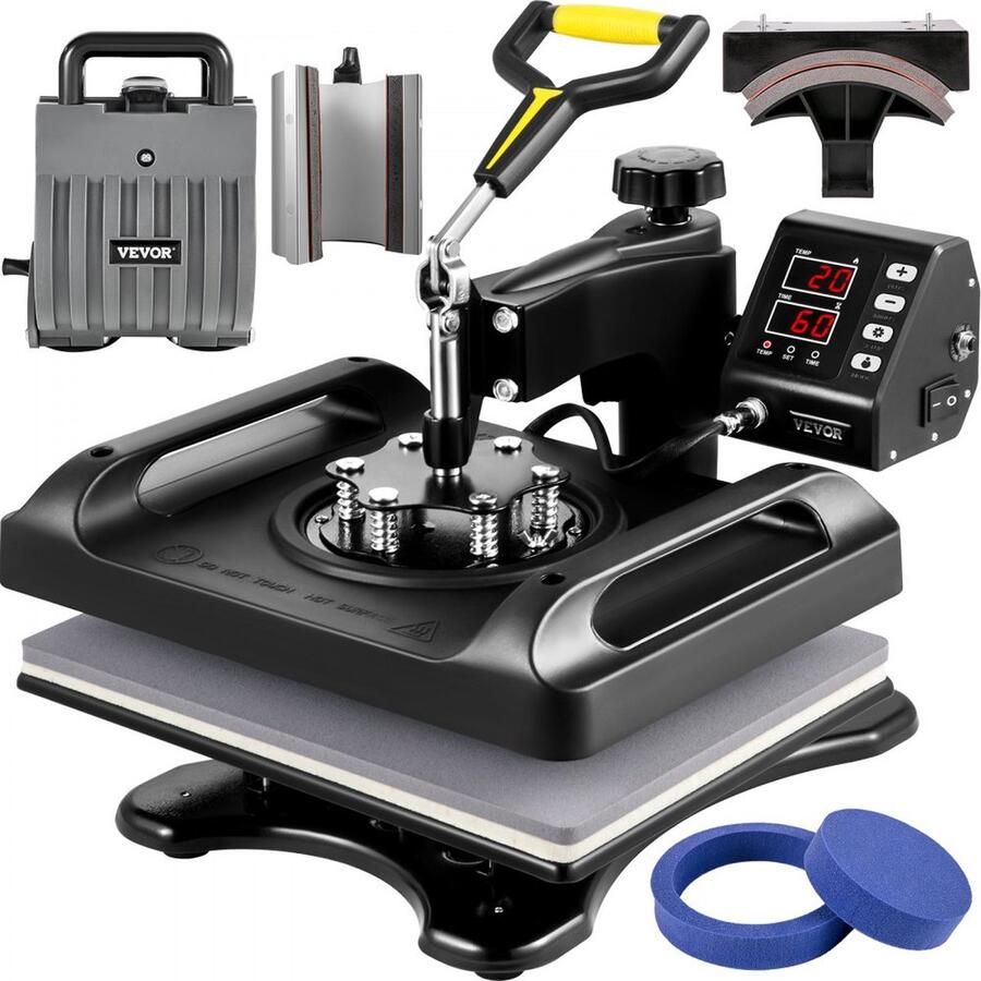 Warmte Persmachine Transferpers Hittepers Warmtepersmachine 6 in 1 Warmtepersprinter 29 x 38 cm Warmteoverdrachtmachine 45 2 x 38 x 45 7 cm