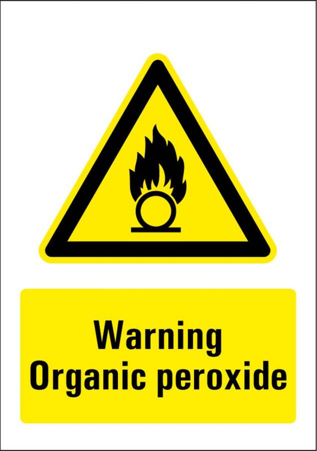 Warning organic peroxide bord kunststof 148 x 210 mm