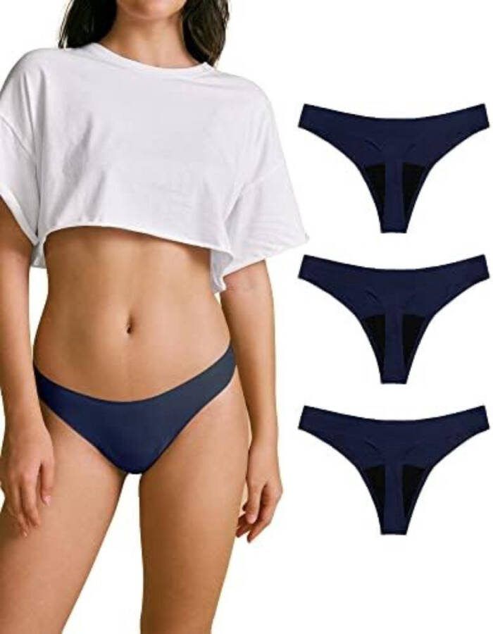 Wasbaar maandverband Wasbaar inlegkruisje Menstruatie ondergoed M 3 stuks Marine