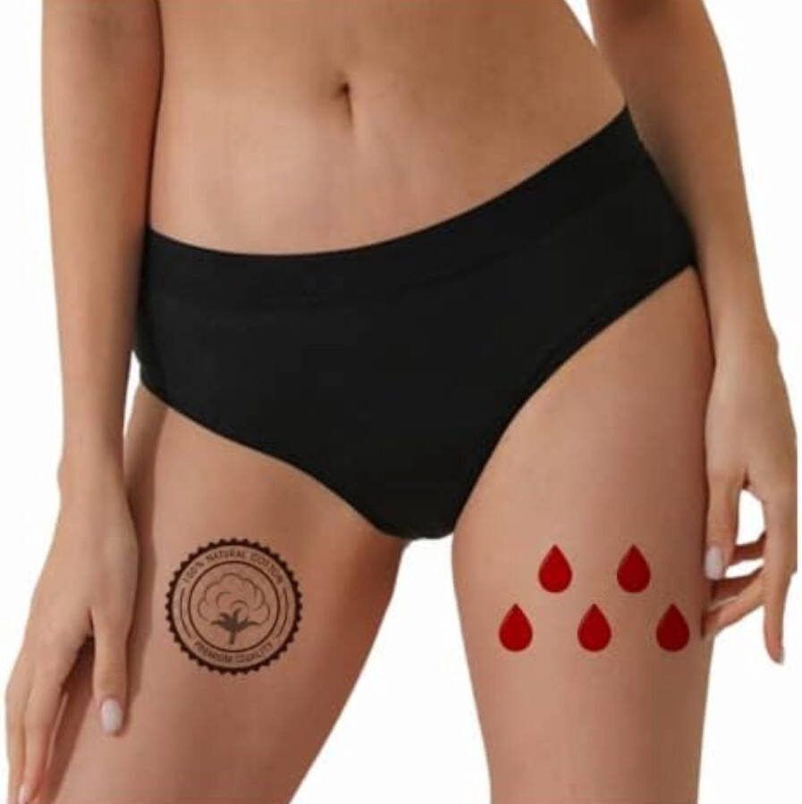 Wasbaar maandverband Wasbaar inlegkruisje Menstruatie ondergoed XL Zwart