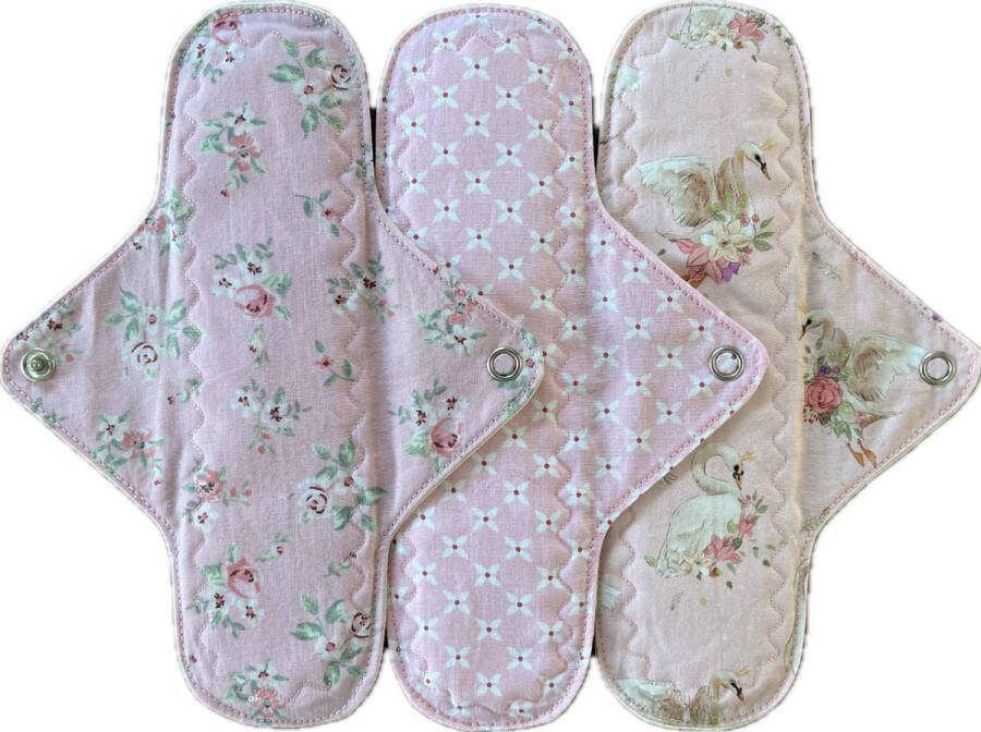 Wasbare inlegkruisjes 3 stuks Romantisch roze