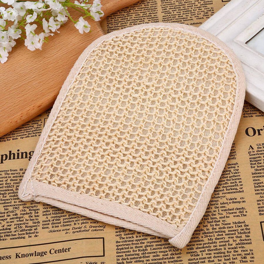Merkloos Sans marque Washand Sisal katoen Scrub Massage handschoen badspons Glove Washand