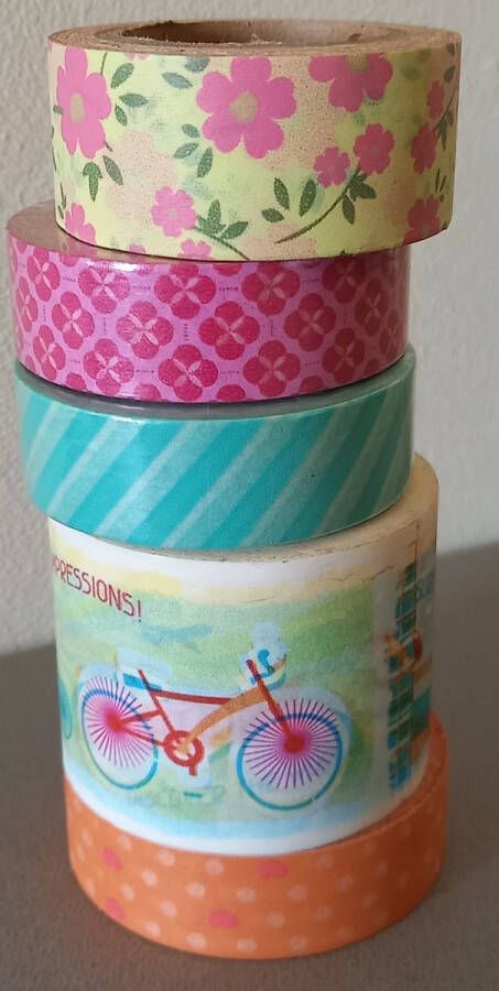 Washi Tape 5 rollen fiets