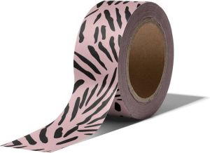 Washi tape leaves pink black