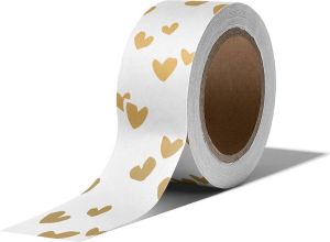 Washi tape solo hearts goud wit