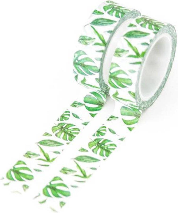 Washi Tape Urban Jungle set van 2 rollen zelfklevend tape bladeren knutselen DIY