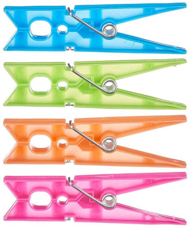 Wasknijpers 120x stuks kleurenmix fel kunststof groot formaat van 8 cm