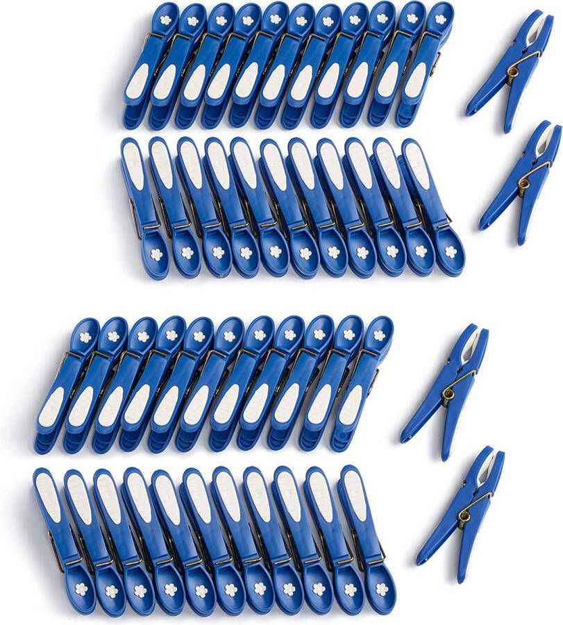 Wasknijpers bloemen 48 stuks klassiek blauw-wit premium wasknijpers