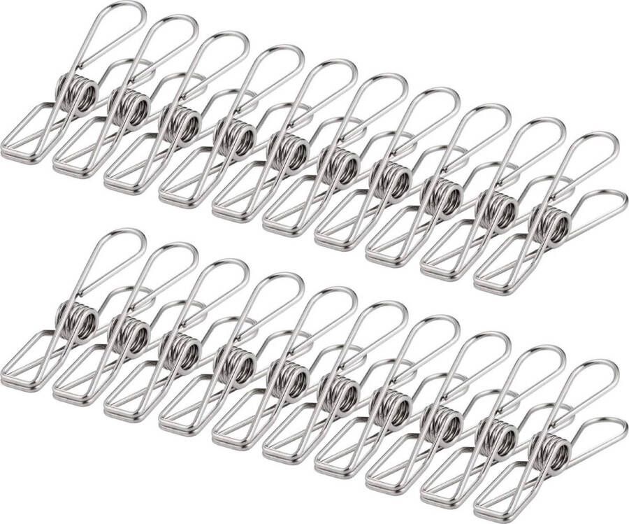 Wasknijpers Chip Clips Verpakking van 100 Duurzame Sterke Grip Metalen Wasknijpers Clips voor Waslijn Snackzakken Washandjes Foto's Papier in Huis Keuken Kantoor (100 Stuks)