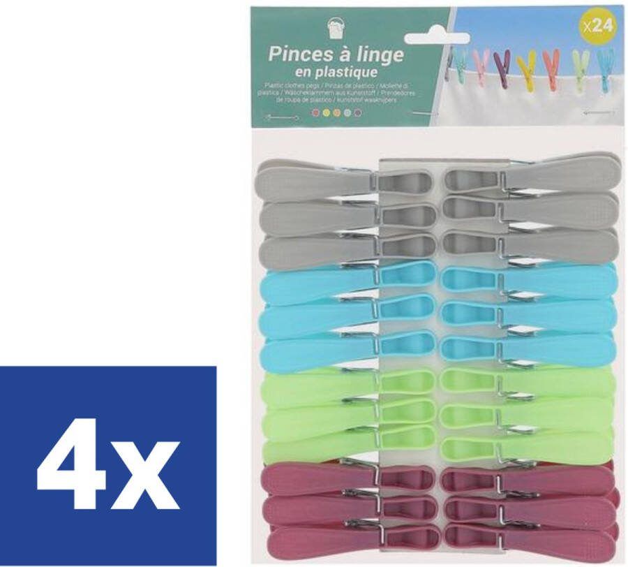 Wasknijpers Kunststof 4 x 24 stuks