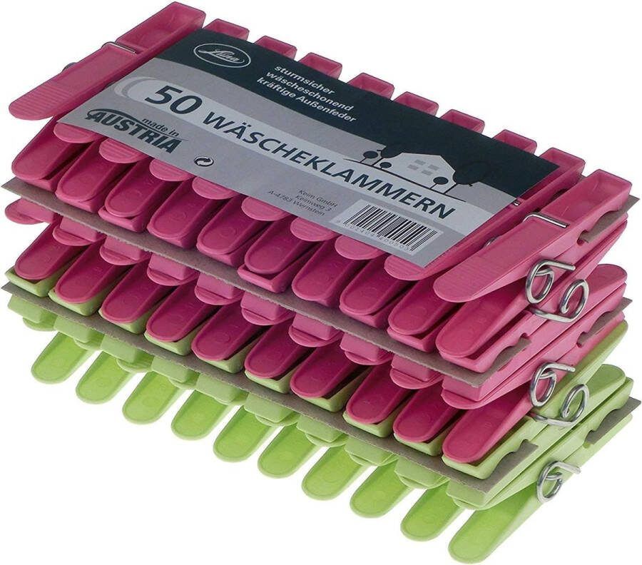 Wasknijpers plastic 50 stuks wasknijpers van gerecyclede uv-bestendige kunststof wasknijpers zonder print 100% kleurecht stabiele wasknijpers met doos