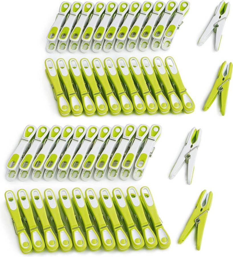 Wasknijpers stippel ecoline 48 stuks groen-wit wit-groen