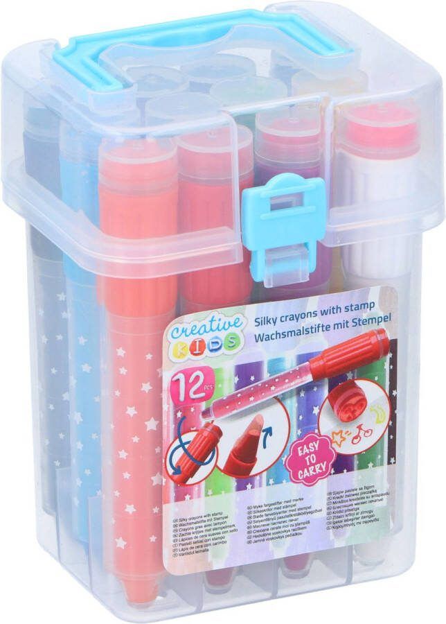 Coppens Creative kids 12 Stuks zijdewasco's met stempel