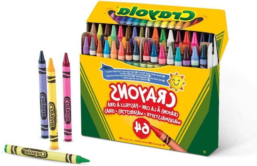Waskrijtjes Set 64 Stuks Inclusief Puntenslijper Kleuren Voor Kinderen Vanaf 3 Jaar Tekendoos