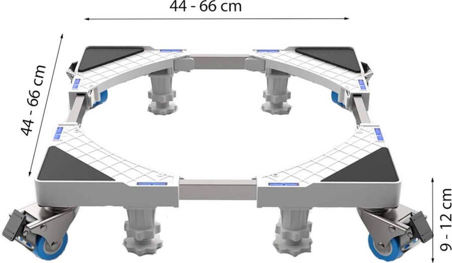 Wasmachine verhoger Verstelbaar Universeel Transportroller Wasmachine Ombouw Wasmachinehouder Wasmachine verhoger op Wieltjes