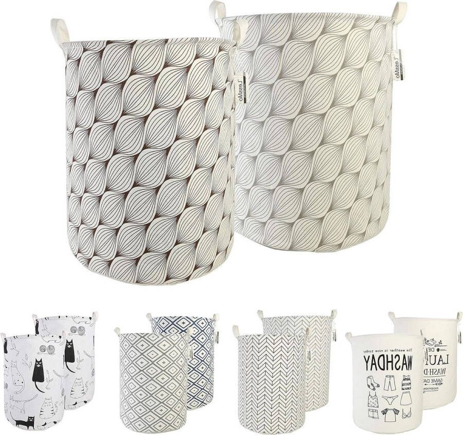 Wasmand inklapbare opbergmand 17.7 cm waterdicht babyen speelgoed katoen linnen draaggrepen slaapkamermand 2 stuks