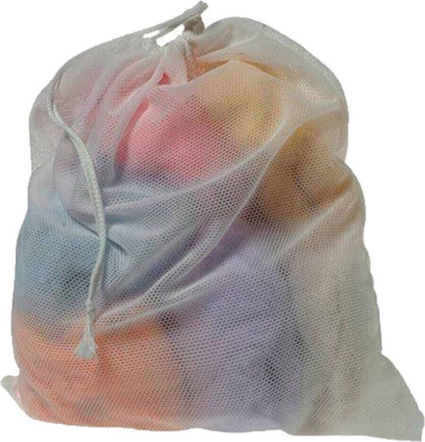 Wasnet Waszak Groot XL 60 x 80 CM Wit Treksysteem Trekbandsluiting Polyester Laundry bag