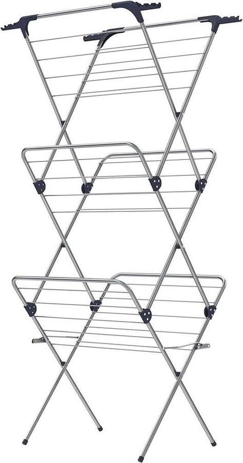 Wasrek Opvouwbaar Kledingdroger Stalen Frame Grijs LLR720G01 46 x 705 x 155 cm 20 m Droogruimte Binnen en Buiten