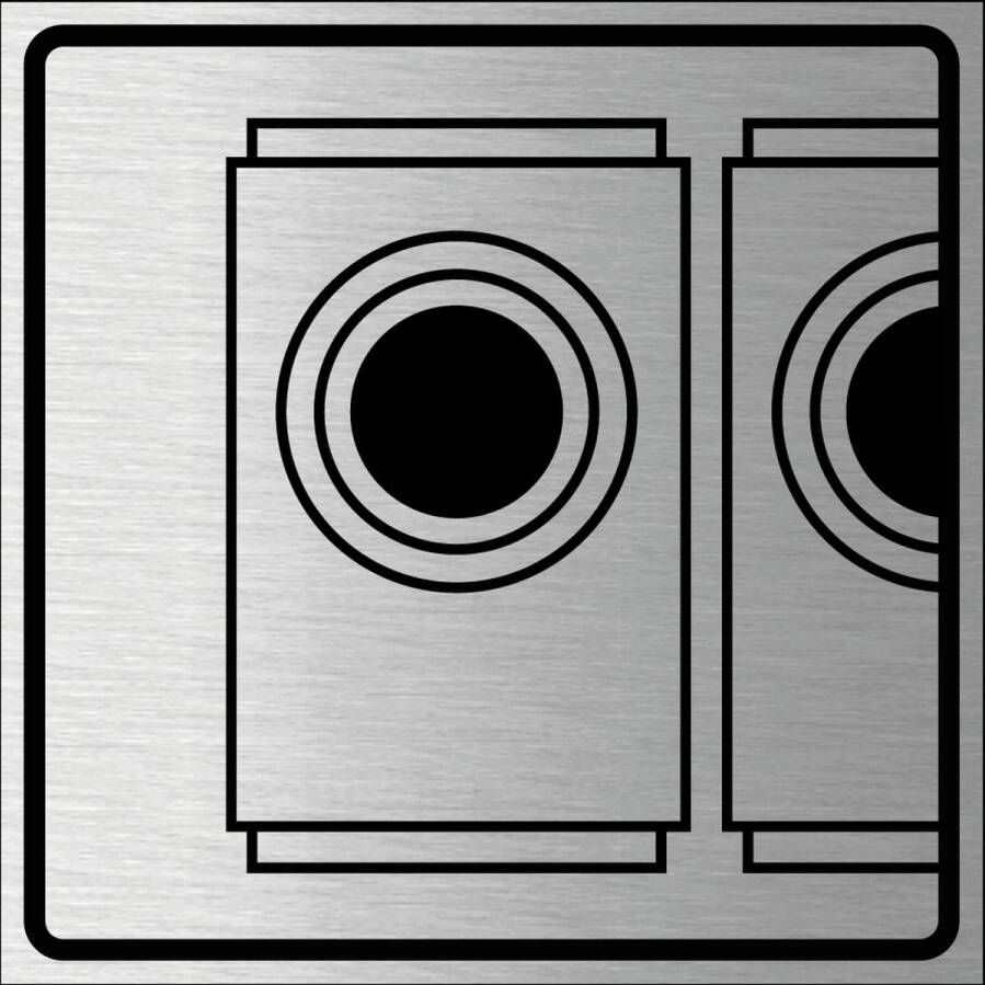 Wasruimte wasmachine bord geborsteld aluminium 100 x 100 mm