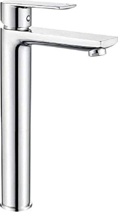 Wastafelkraan Hoge Uitloop Chroom Zilver Voor Badkamer Modern Design
