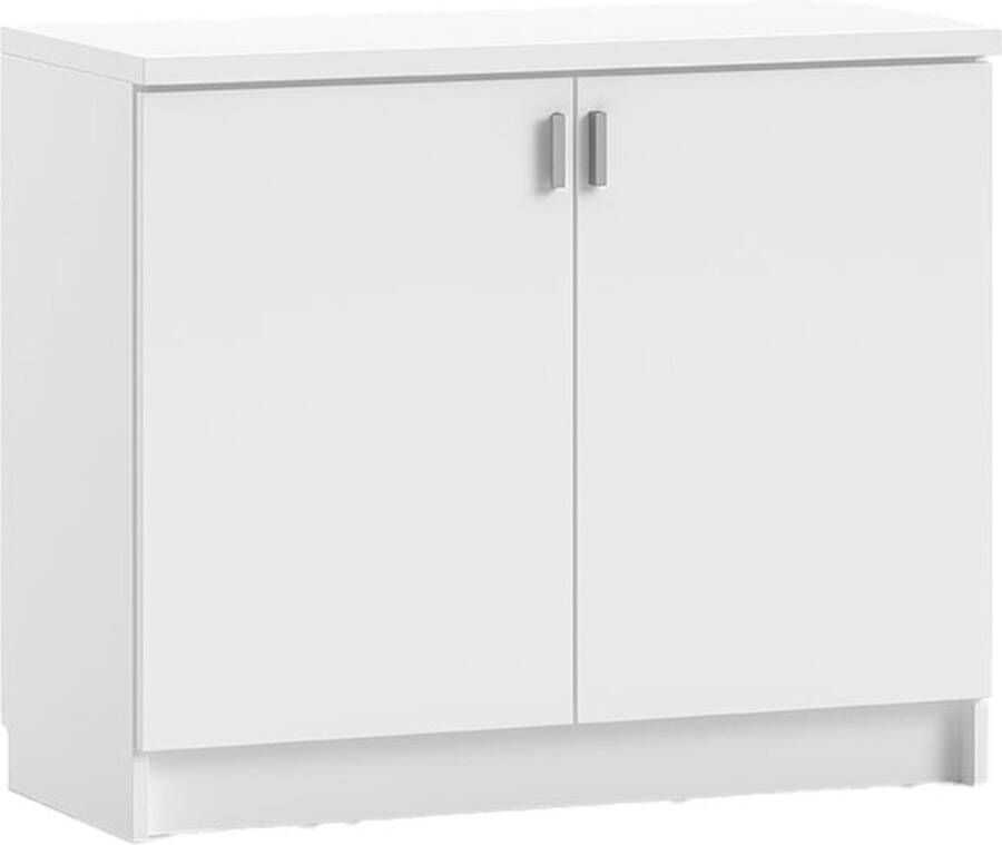 Wastafelonderkast Memphis Wit Breedte 100 cm Hoogte 85 cm Diepte 50 cm Met planken Met openslaande deuren