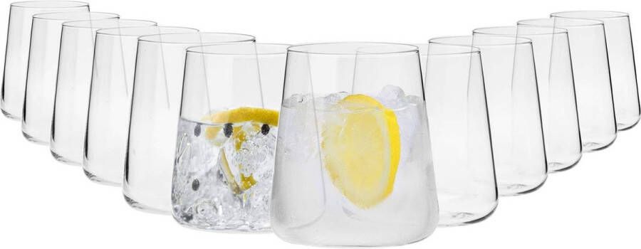 Water Sap Drinkglazen Set van 12 380 ML Avant-Garde Collectie Kristalglas Perfect voor Thuis Restaurants en Feesten Vaatwasser Veilig