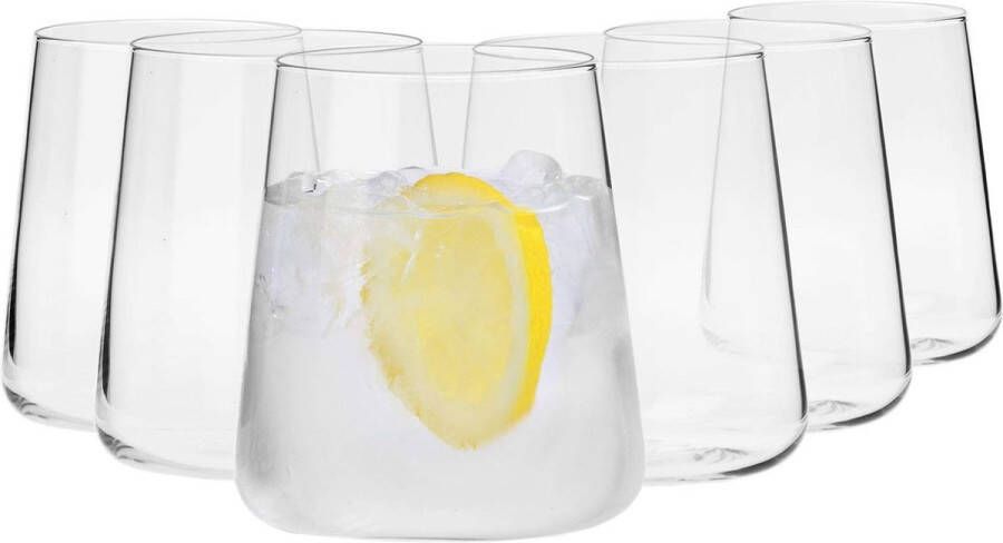 Water Sap Drinkglazen Set van 6 380 ML Avant-Garde Collectie Kristalglas Perfect voor Thuis Restaurants en Feesten Vaatwasser Veilig