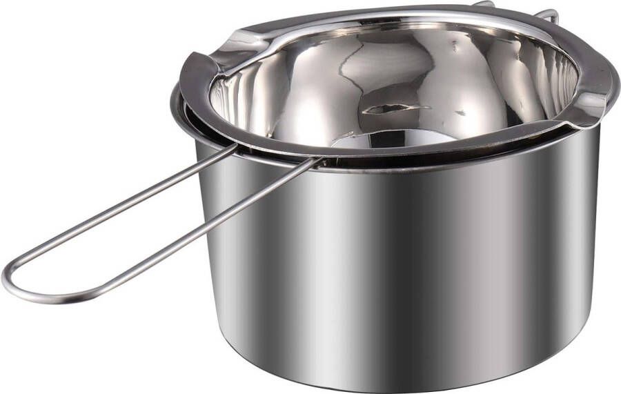 Waterbad smeltschaal roestvrij staal universele wax smeltkroes chocolade smelten pot kom met waterpot voor boter chocolade kaas crème karamel snoep 600 ml 1 set
